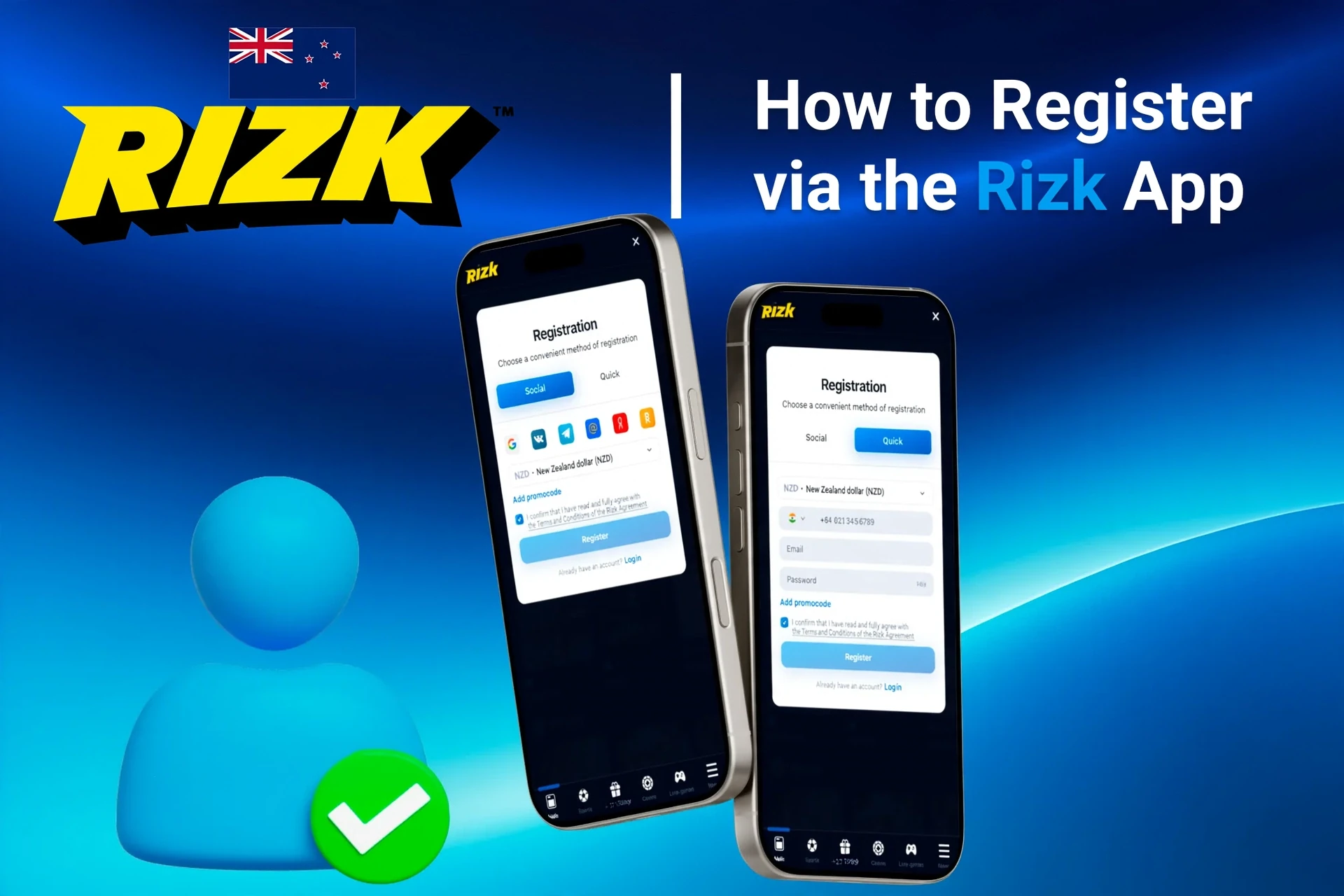 Registration process on the 1Win mobile app with social login options