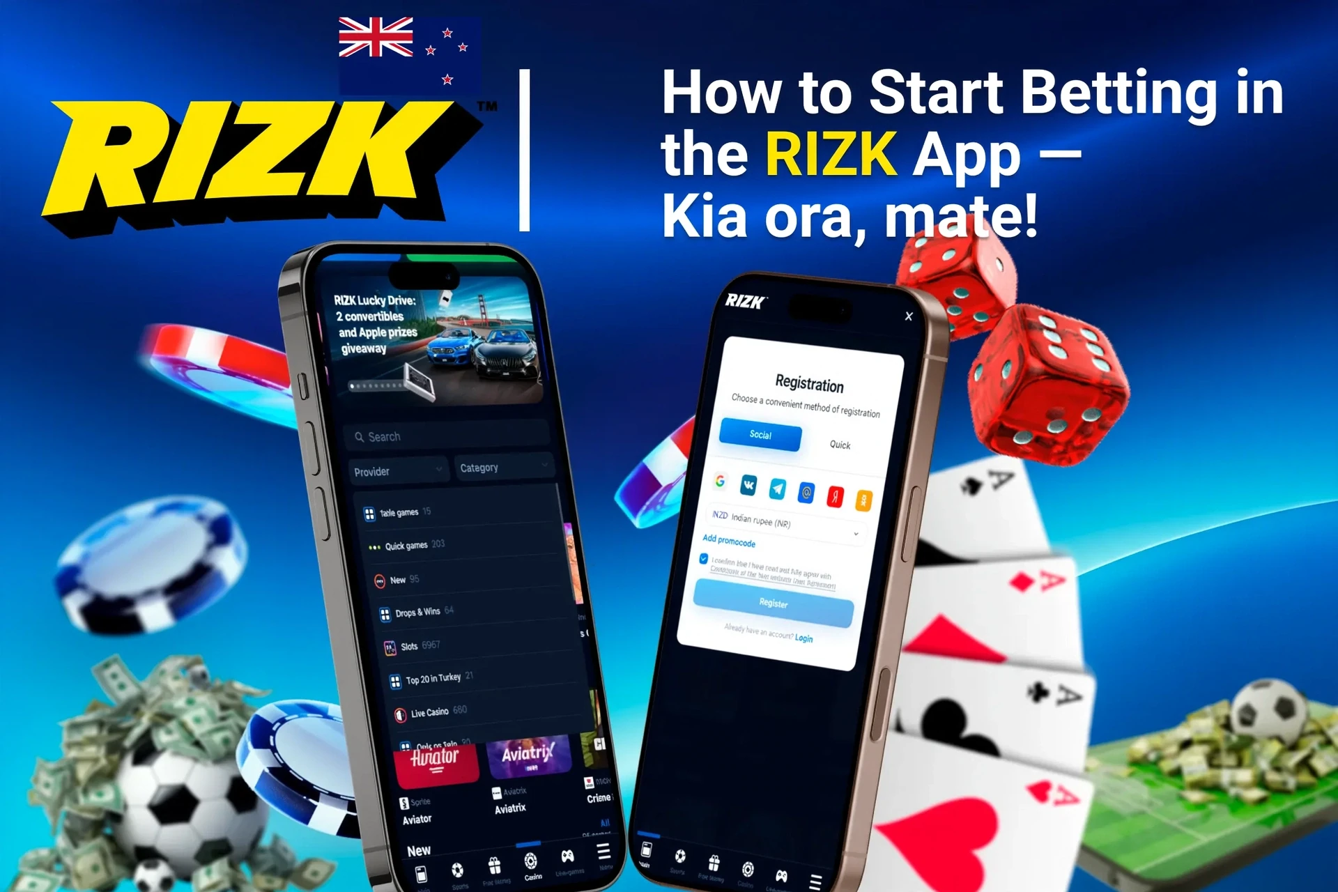 Step-by-step guide to starting betting on the мapp, with registration and game selection shown on mobile screens