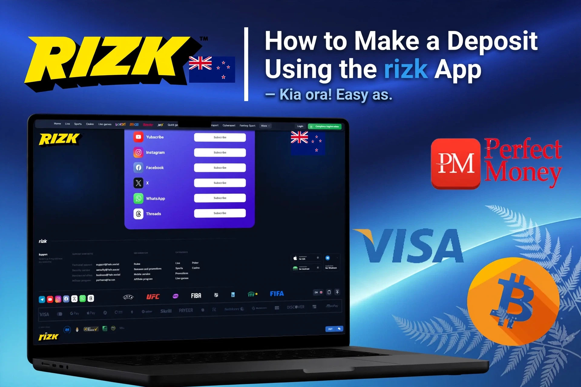 Registration process on the Rizk mobile app with social login options