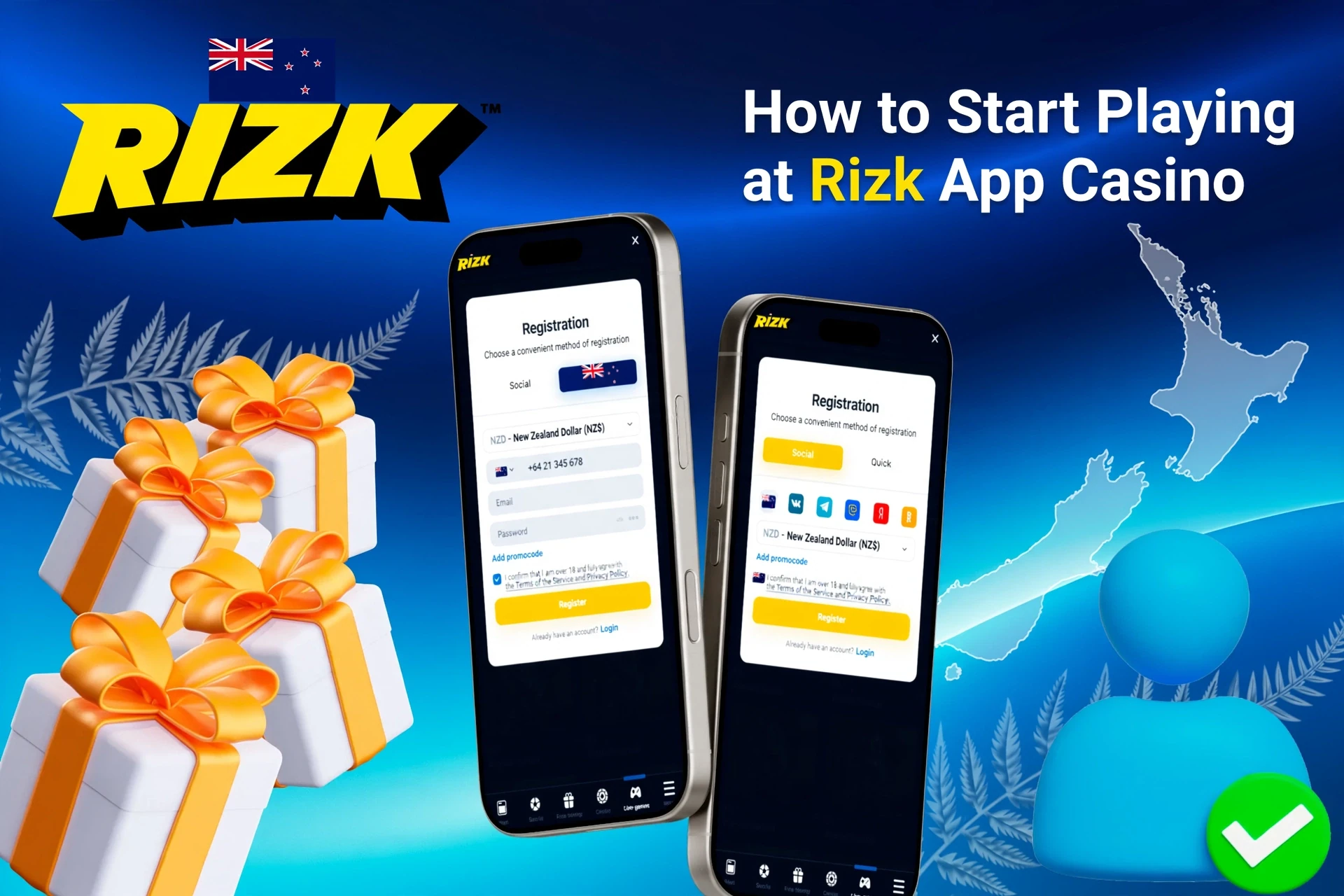 1win app registration screen on mobile with easy-to-follow steps and gift box icons