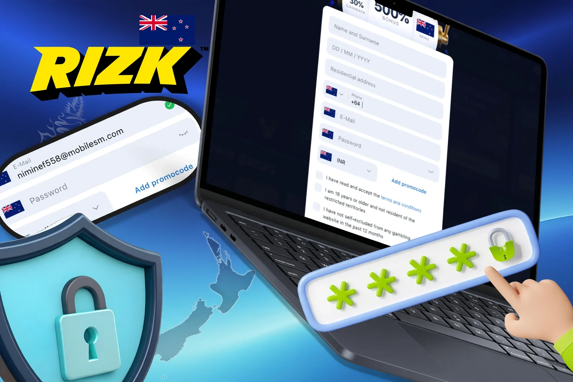 Instructions on how to create a strong and secure password to protect your Rizk account
